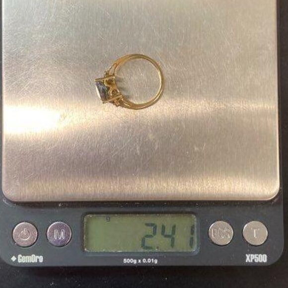 10k Yellow Gold Mystic Topaz, Diamon Accents, SCRAP OR REPAIR  2.41 grams - Picture 6 of 6